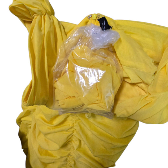 Eliya the Label Anna Dress in Yellow XS maxi gown gloves stretchy - Picture 8 of 11